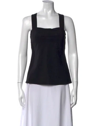 Pre-owned Theory Nylon Square Neckline Top In Black