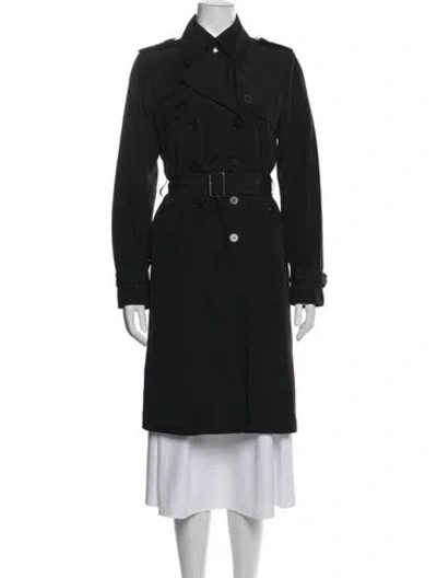 Pre-owned Theory Nylon Trench Coat In Black