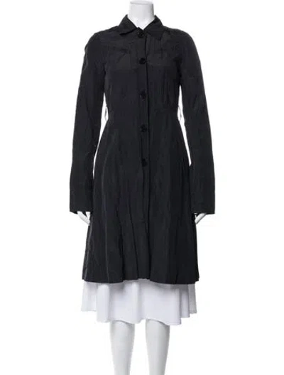 Pre-owned Theory Nylon Trench Coat In Blue