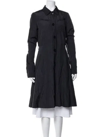 Pre-owned Theory Nylon Trench Coat In Blue