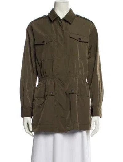 Pre-owned Theory Nylon Utility Jacket In Green