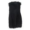 Theory Nyma Shaggy Long Vest In Black Faux Fur In Black