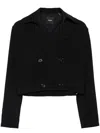 Theory Crop Double Breasted Jacket Black In Black  