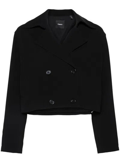 THEORY CROP TRENCH ADMIR,O0709408 001 BLACK