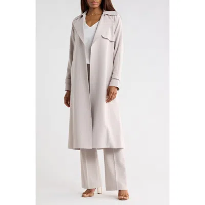 Theory Oaklane Modern Crepe Trench Coat In Gray