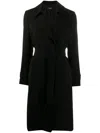 Theory Oaklane Trench Coat In Admiral Crepe In Black