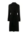 Theory Belted-waist Wool-cashmere Coat In Black