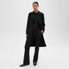 Theory Oaklane Trench Coat In Admiral Crepe In Black