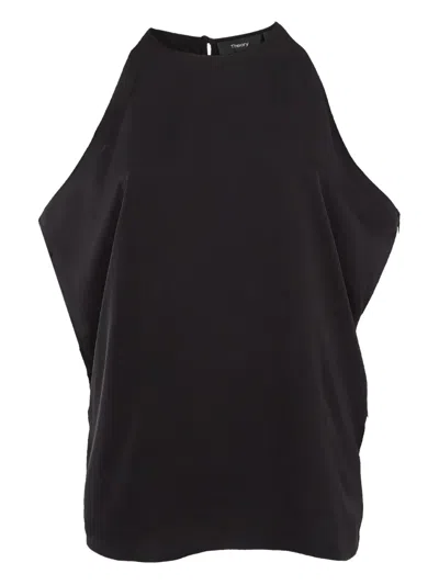 Pre-owned Theory Off-shoulder Silk Blouse