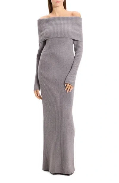 Theory Over The Shoulder Rib Dress In Gray