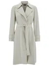 THEORY OFF-WHITE TRENCH COAT WITH REVERS COLLAR IN TRIACETATE BLEND WOMAN
