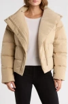 Theory Offset Down Puffer Jacket In Neutral