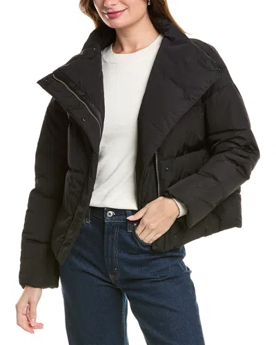 Theory Offset Puffer Coat In Black