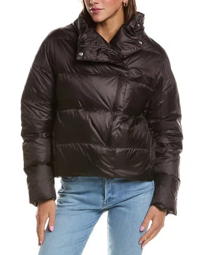 Theory Offset Puffer Jacket In Brown
