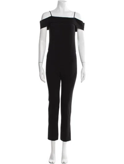 Pre-owned Theory Off-the-shoulder Jumpsuit In Black