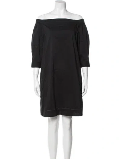 Pre-owned Theory Off-the-shoulder Knee-length Dress In Blue