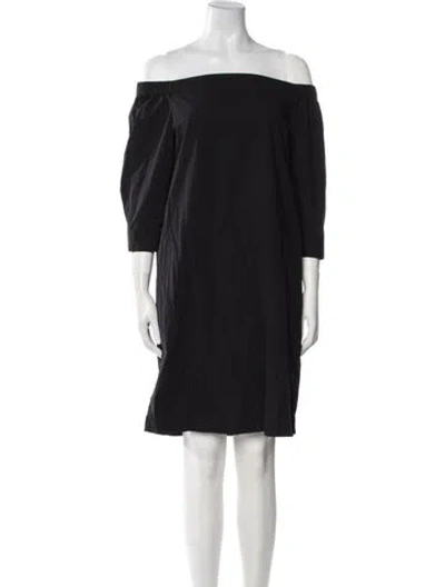 Pre-owned Theory Off-the-shoulder Mini Dress In Black