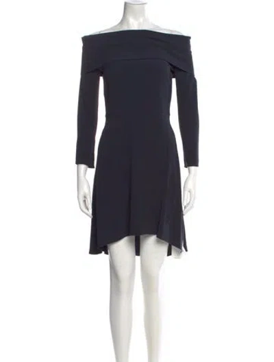Pre-owned Theory Off-the-shoulder Mini Dress In Blue