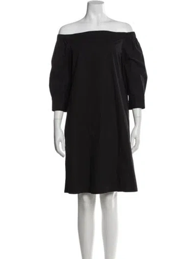 Pre-owned Theory Off-the-shoulder Mini Dress In Blue