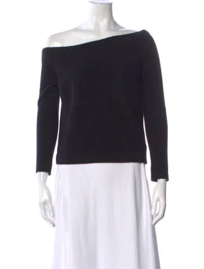 Pre-owned Theory Off-the-shoulder Sweater In Black