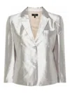 Theory Shantung Single-breasted Blazer In Grey