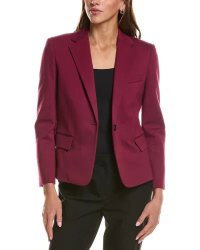 Theory One-button Slim Jacket In Burgundy