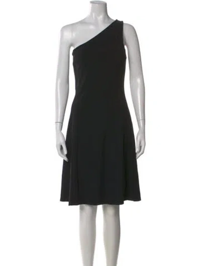 Pre-owned Theory One-shoulder Knee-length Dress In Black