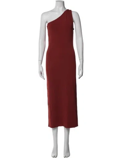 Pre-owned Theory One-shoulder Midi Length Dress In Orange