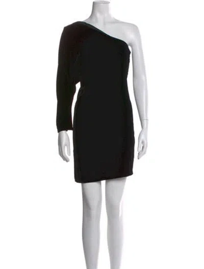 Pre-owned Theory One-shoulder Mini Dress In Black