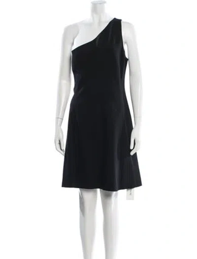 Pre-owned Theory One-shoulder Mini Dress In Black