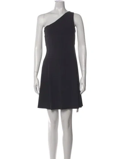 Pre-owned Theory One-shoulder Mini Dress In Black