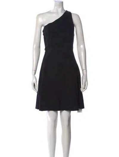 Pre-owned Theory One-shoulder Mini Dress In Black