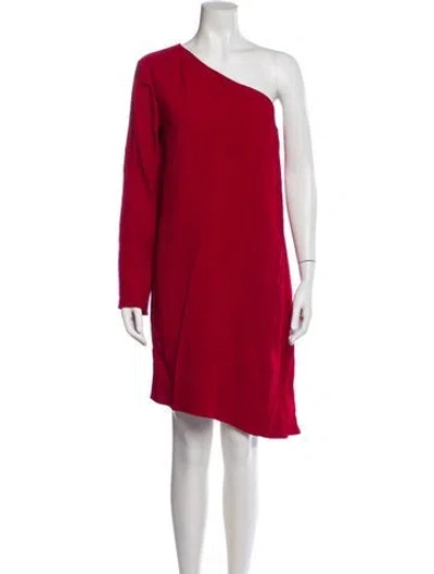 Pre-owned Theory One-shoulder Mini Dress W/ Tags In Red