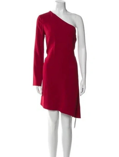 Pre-owned Theory One-shoulder Mini Dress W/ Tags In Red