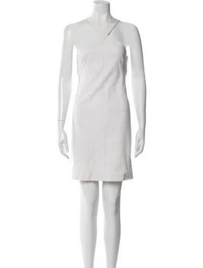 Pre-owned Theory One-shoulder Mini Dress In White
