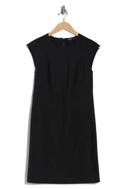 Theory Onine Stretch Wool Shift Minidress In Black