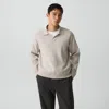 Theory Open Collar Sweater In Light Bilen In Silver