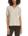 Theory Open Collar Top In Brown