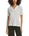 Theory Open Collar Top In White