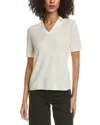 Theory Open Collar Top In White
