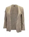 Theory Open-front Blazer In Beige Linen In Beige