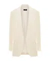 Theory Open Front Crepe Blazer In Nude