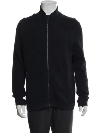 Pre-owned Theory Open Front Long Sleeve Cardigan In Blue