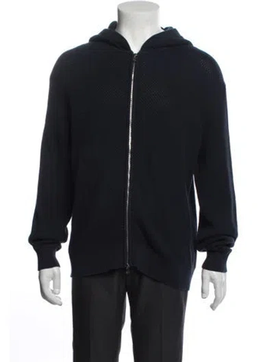 Pre-owned Theory Open Front Long Sleeve Hoodie W/ Tags In Blue