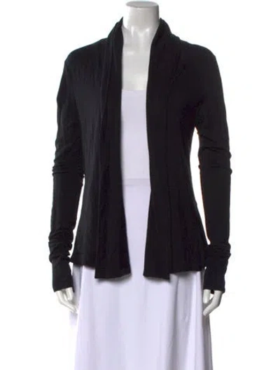 Pre-owned Theory Open Front Sweater In Black