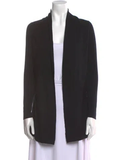 Pre-owned Theory Open Front Sweater In Black