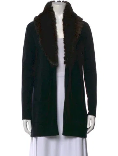 Pre-owned Theory Open Front Sweater In Black