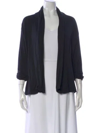 Pre-owned Theory Open Front Sweater In Black