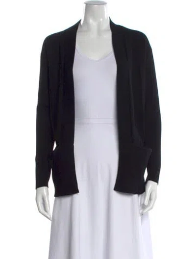 Pre-owned Theory Open Front Sweater In Black
