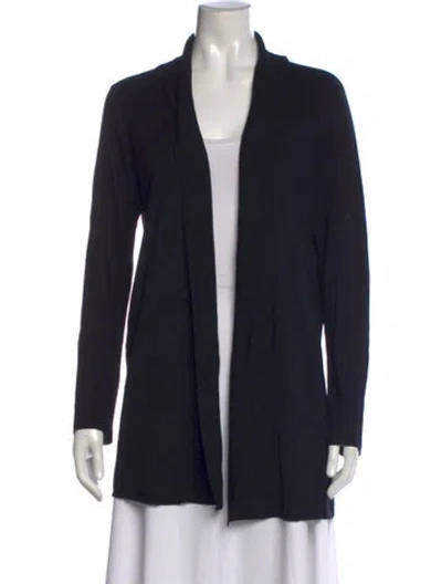 Pre-owned Theory Open Front Sweater In Black